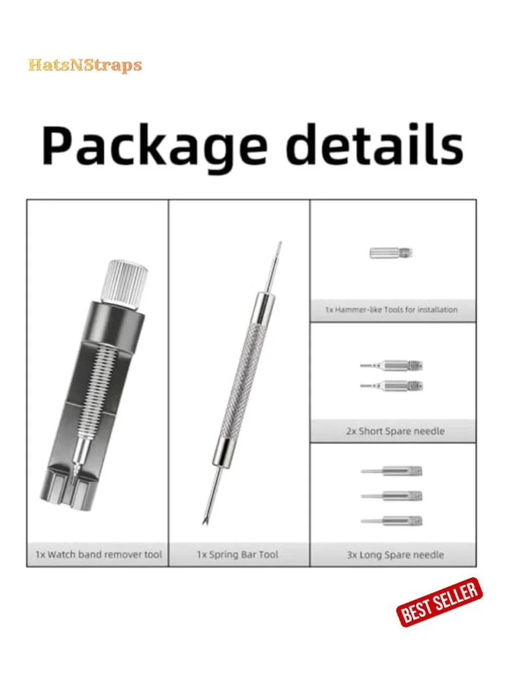 Watch Link Removal Kit, Band Adjust & Pin Remover for Sizing Metal Bracelets